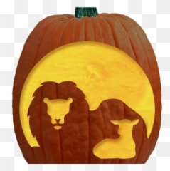 Lion And Lamb Pumpkin Carving Patterns - Pumpkin Carving Christian Ideas Emoji,Emojis Pumpkin Pattern