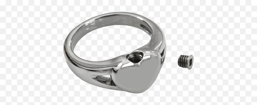 Stainless Steel - Heart Ring With Screw Emoji,Heart Emoticon Ring Silver
