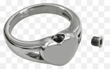 Stainless Steel - Heart Ring With Screw Emoji,Heart Emoticon Ring Silver