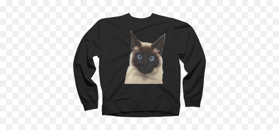 Shop Galvanizeds Design By Humans - Girl With Black And White Shirt Anime Emoji,Siamese Kitty Emoticon