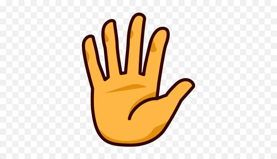 Raised Hand With Part Between Middle And Ring Fingers Id - Open Hand Emoji,Hands Up Emoji