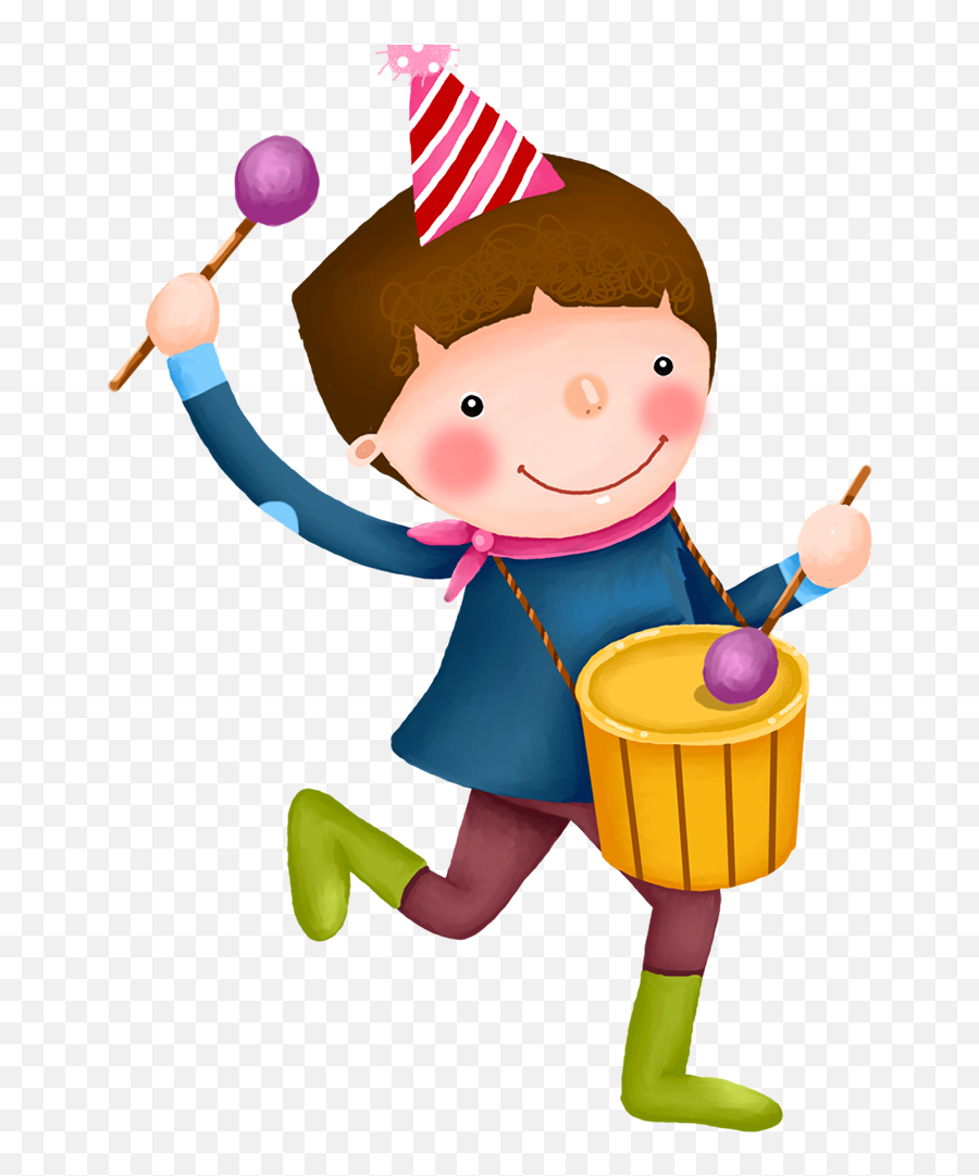 Child Cartoon Comics Illustration - Drumming Child Png Emoji,Little Boy Emoji