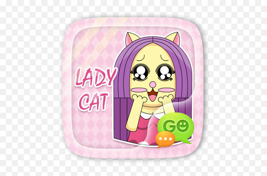 Go Sms Pro Lady Cat Sticker - Happy Emoji,Lady Cat Emoji