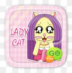 Go Sms Pro Lady Cat Sticker - Happy Emoji,Lady Cat Emoji