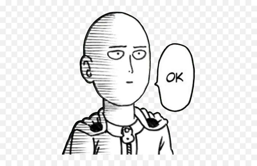 Onepunch Stickers Set For Telegram - Draw One Punch Man Saitama Emoji,Man Punch Punch Man Emoji