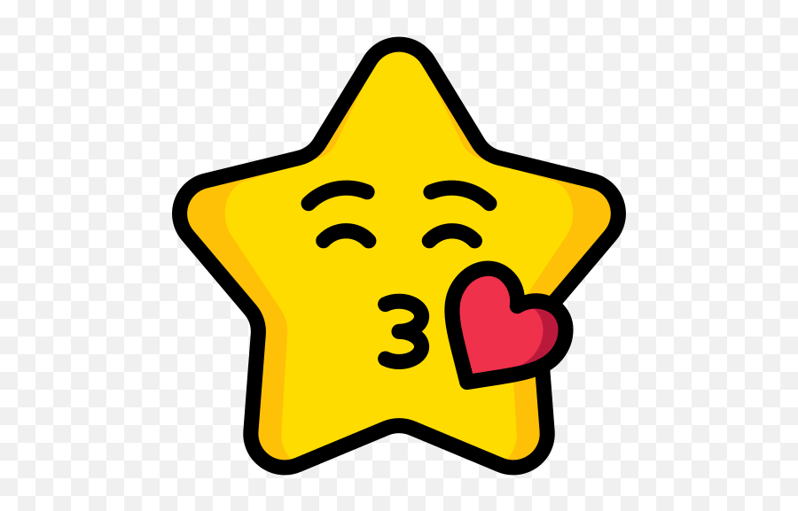 Kiss Free Vector Icons Designed By Smashicons Free Icons - Dibujo Estrella Con Besos Emoji,Kiss Emoji Vector