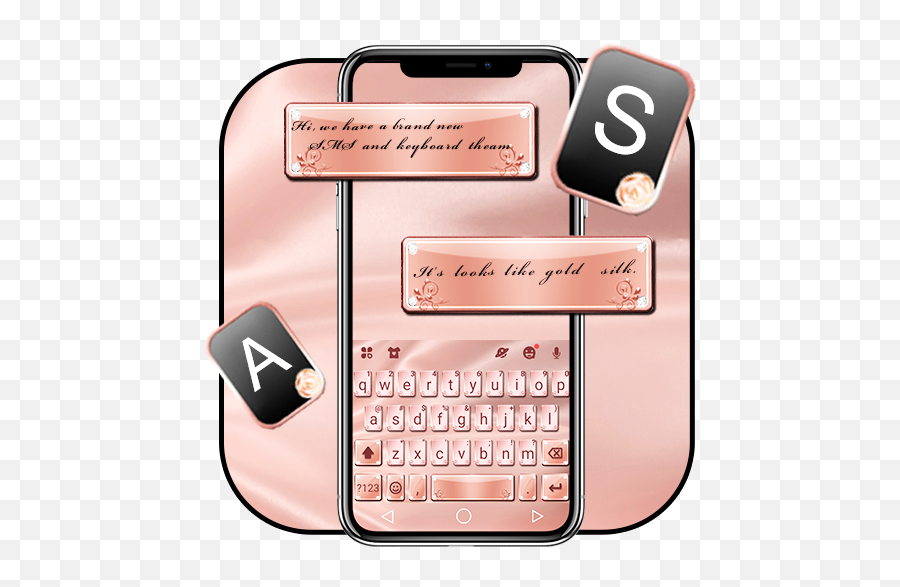 Download Rose Gold Silk Keyboard Theme - Mobile Phone Emoji,Sony Xperia Z Emoji Keyboard