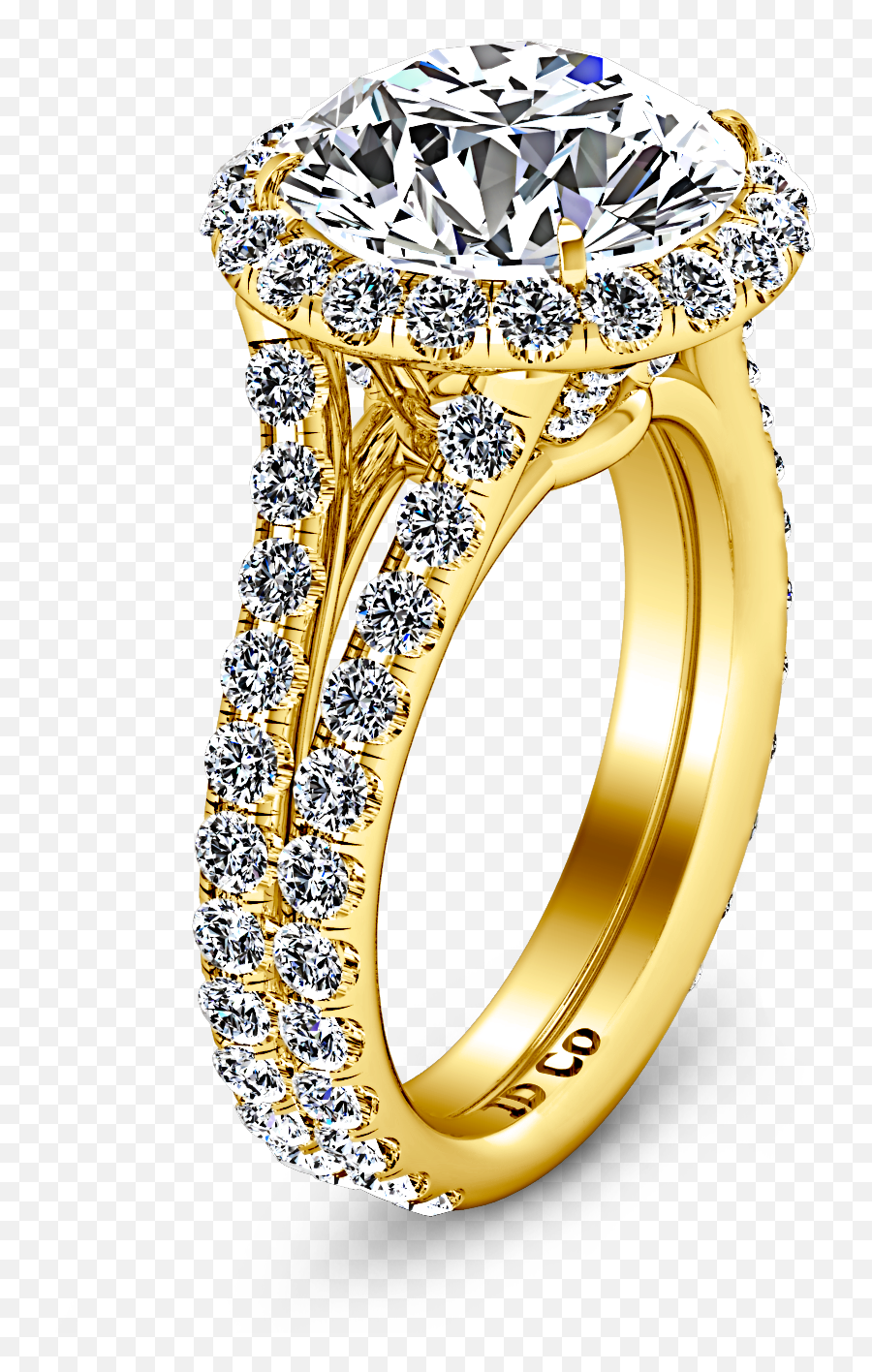 Halo Engagement Ring Emotion 14k Yellow - Wedding Ring Emoji,Yellow Diamond Emotion