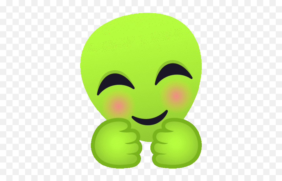 Blushing Alien Gif - Blushing Alien Joypixels Discover U0026 Share Gifs Happy Emoji,Facebook Blush Emoji