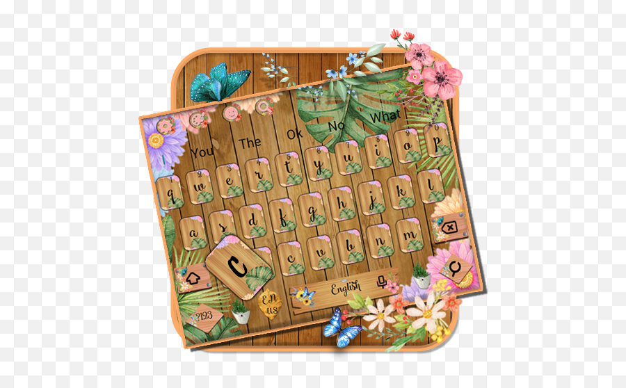 Download Wood Flower Garden Keyboard Theme 10001006 Apk For - Horizontal Emoji,Didi Emojis