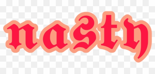 90s Vibes Red Nasty Word Aesthetic - Horizontal Emoji,Nasty Emoji Text