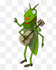 Download Cricket Grasshopper Illustration Playing Guitar - Grasshopper With Guitar Cartoon Emoji,Cricket Emoticon Gif
