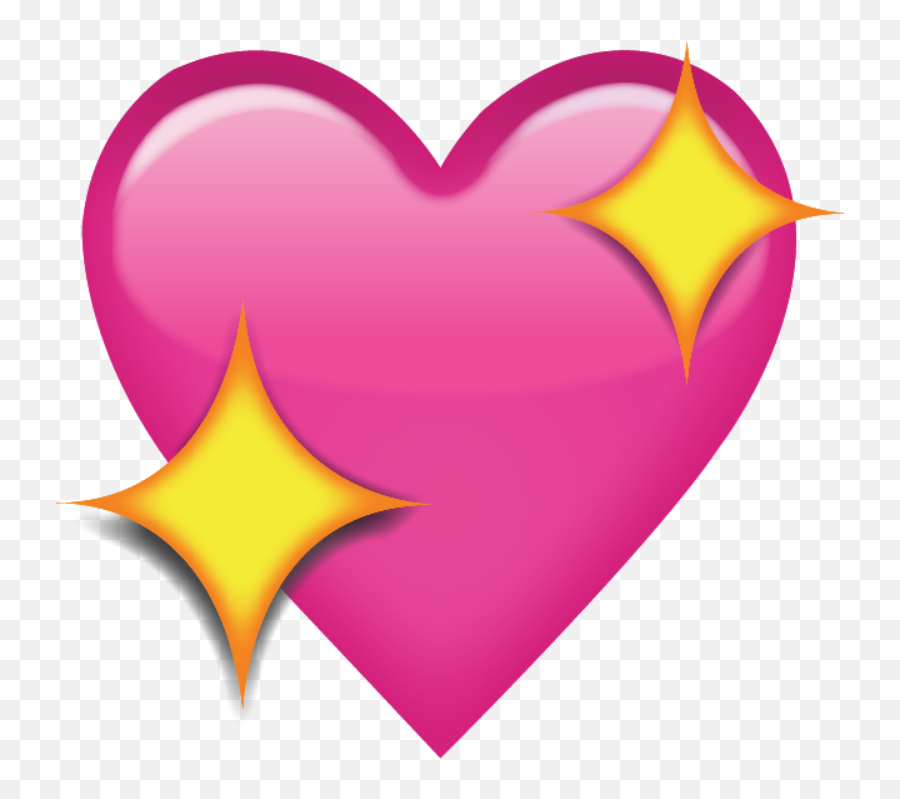 Download Sparkling Pink Heart Emoji - Transparent Heart Shape Emoji,Sparkle Emoji