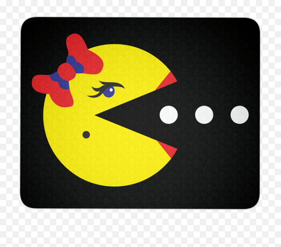 Classic Gaming Mrs Pacman Mouse Pad Best Pc Games - Mat Emoji,Old Man Boy Ghost Emoji