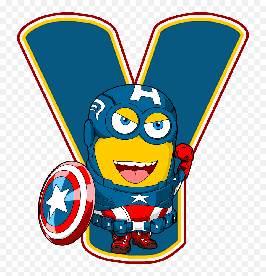 Yu203fde Alfabeto Decorativo Minion Crochet Lettering - Captain America Minion Avengers Emoji,Captain America Emoticon Png