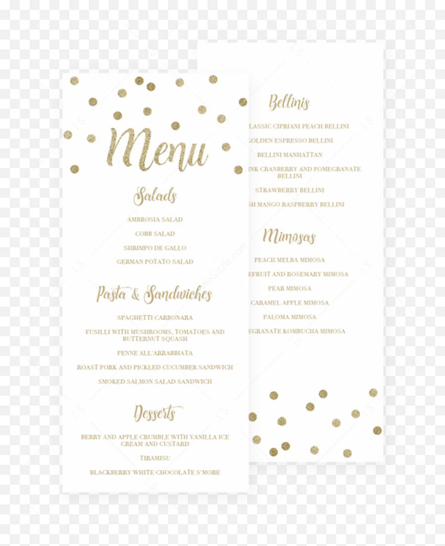 Gold Menu Template Faux Gold Baby Shower Menu Baby Shower - Horizontal Emoji,Baby Shower Emoji Pictionary Answers