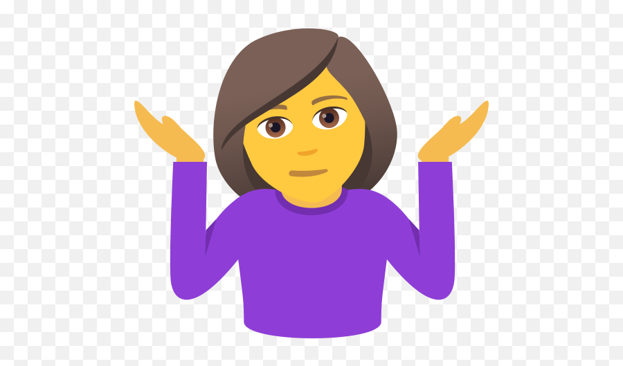 Woman Shrugging Her Shoulders - Shoulder Shrug Emoji,Shrug Emoji