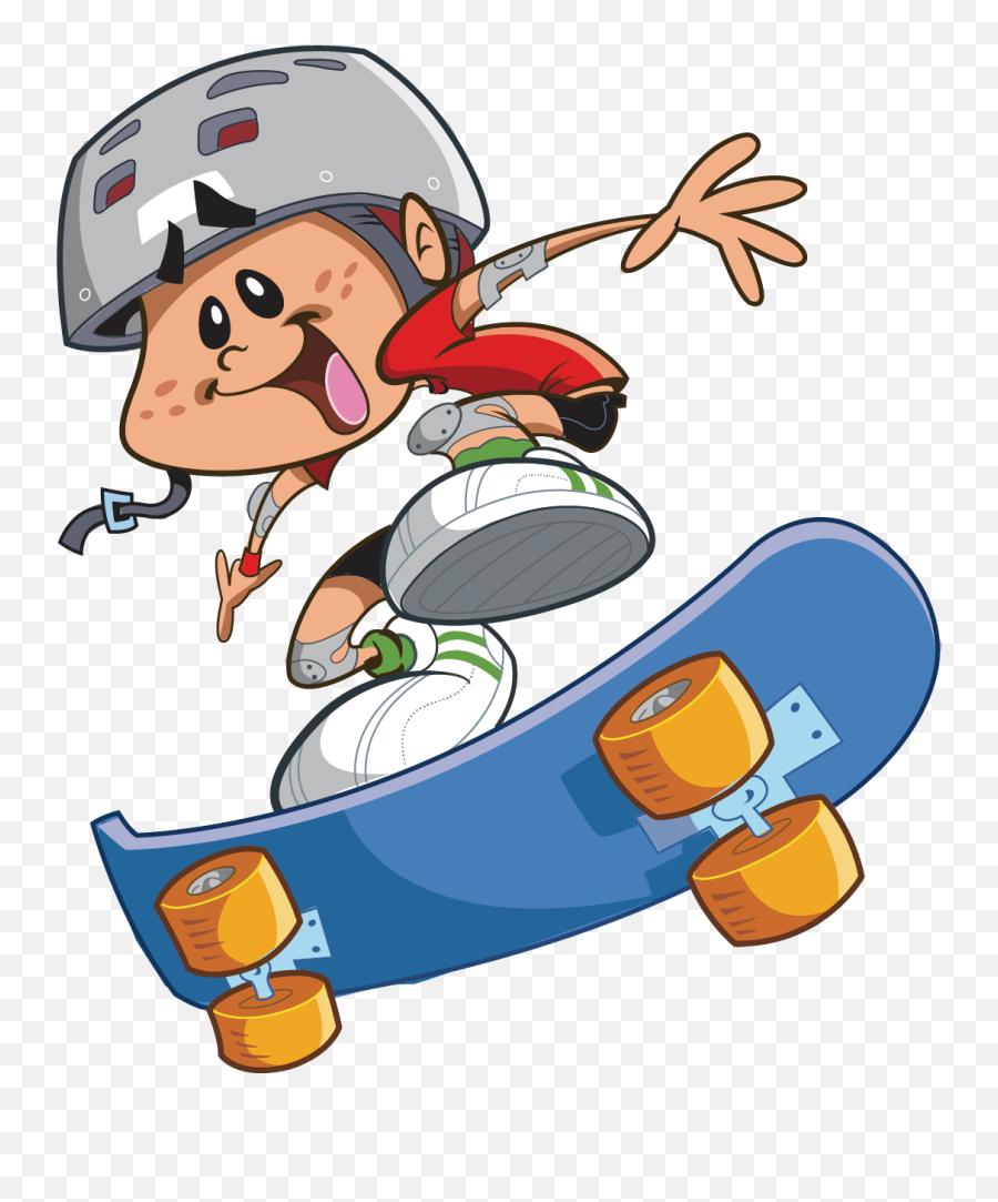 Clipart Boy Skateboard Clipart Boy - Transparent Background Skateboard Cartoon Free Emoji,Skateboarding Emoji