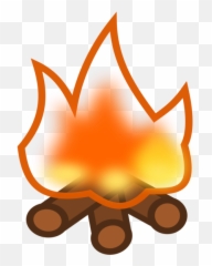 Camping Symbol Orange Line Clipart - Camping Clipart Emoji,Fire Emojio