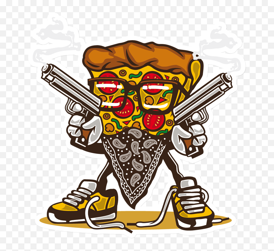 Download Hd Sticker That Kick Ass Pizza - Gangsta Pizza Emoji,Pizza Emoji Sticker