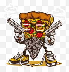Download Hd Sticker That Kick Ass Pizza - Gangsta Pizza Emoji,Pizza Emoji Sticker