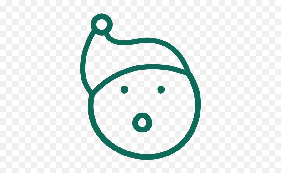 Sorpresa Sombrero De Santa Claus Cara Verde Trazo Emoticon - Dot Emoji,Decoracion De Emoji