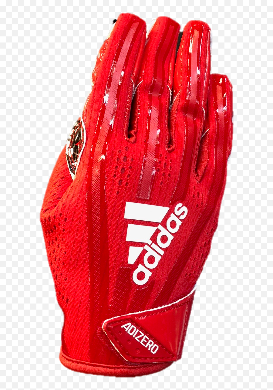 Red Adidas Football Gloves - Wide Receiver Red Football Gloves Emoji,Emoji Football Gloves