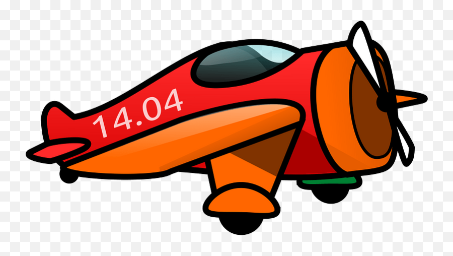 Red And Orange Propeller Plane Clipart - Plane Png Cartoon Emoji,Biplane Emoji