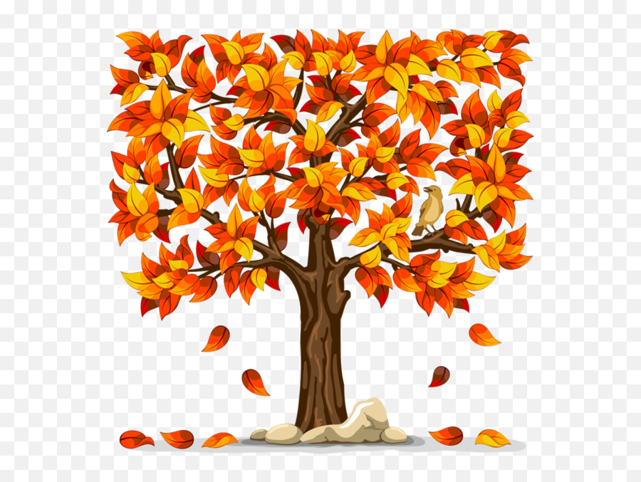 Arbres - Falling Leaves Clipart Emoji,Trees Emotion Paintings