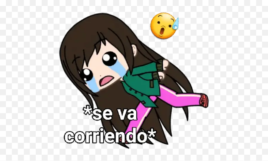 Stickerfactory - Gacha Life Fictional Character Emoji,Emoticon Corriendo