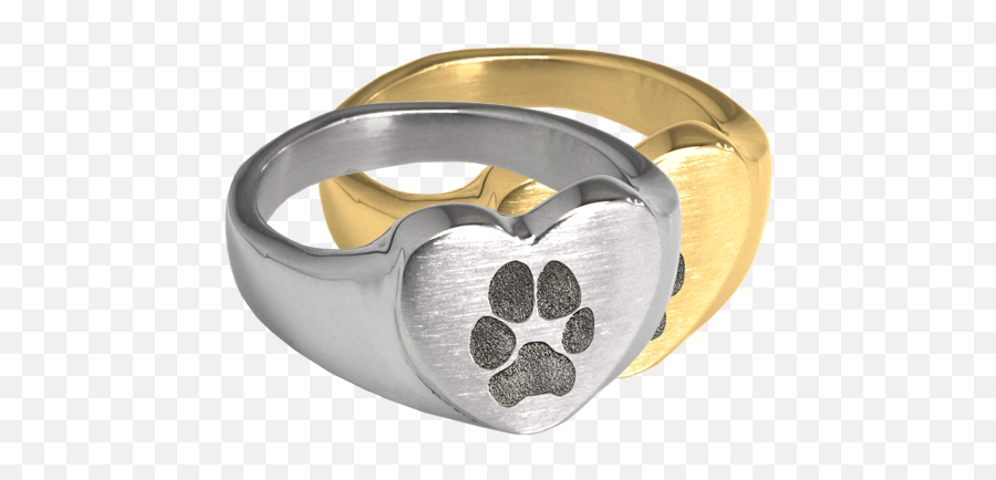 Paw Print Heart Ring - Ring Emoji,Heart Emoticon Ring Silver