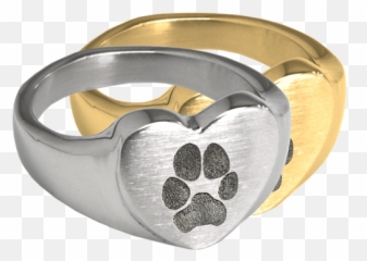 Paw Print Heart Ring - Ring Emoji,Heart Emoticon Ring Silver