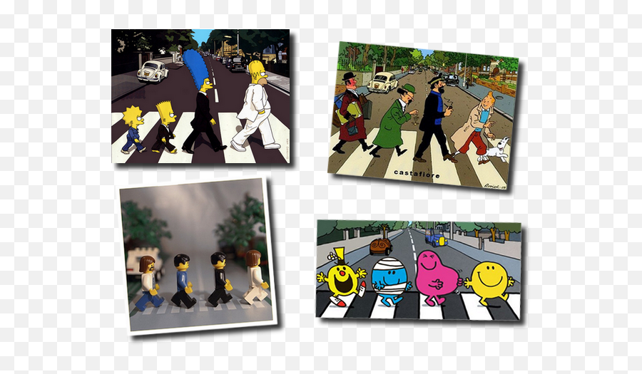 Hello Goodbye Beatles Cycle 3 - Abbey Road Quadro Simpsons Emoji,Les Emotions Citrouille Languette