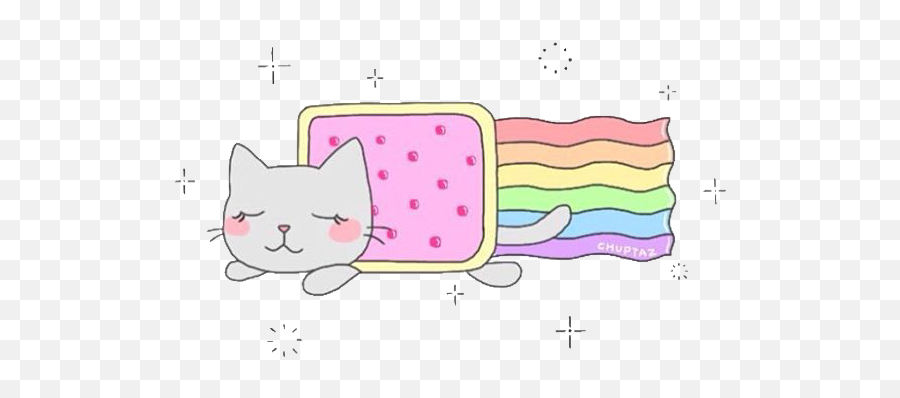 Overlay Cat Nyancat Space Sky Rainbow Sticker By Ha - Dot Emoji,Nyan Cat Emoji