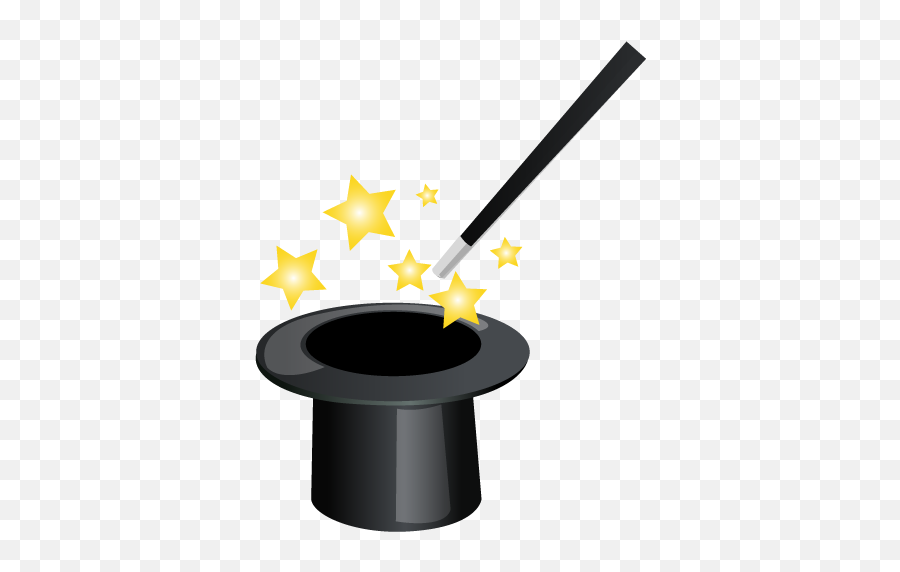 Magic Hat Icon - Cartoon Magic Hat And Wand Emoji,Magic Themed Emojis