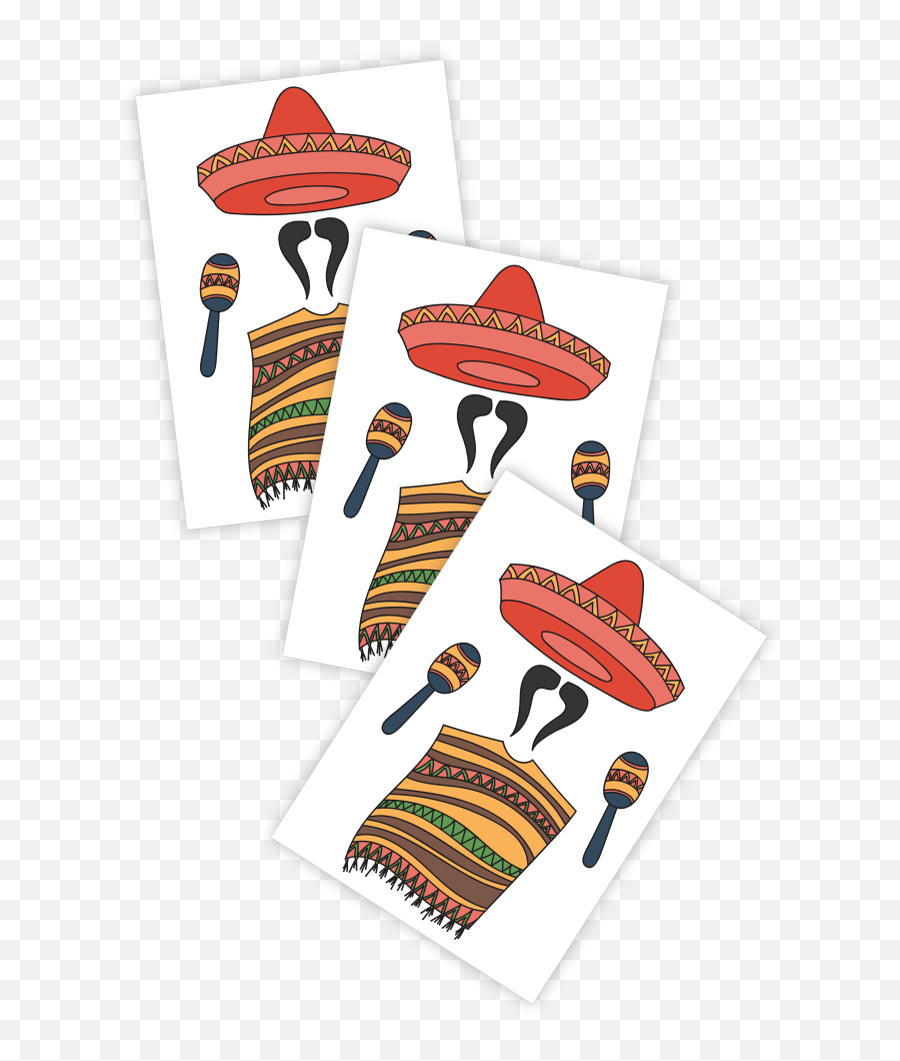 Mexican Taco Party Temporary Tattoos Cinco De Mayo Body Emoji,Sombrero Emojis Transparent
