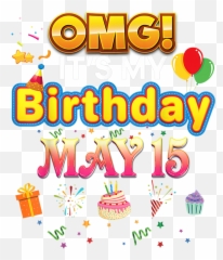 Omg Itu0027s My Birthday May 15th Vintage 15 Happy Kid Vintage Emoji,Emoji Shirts For Girl Birthday