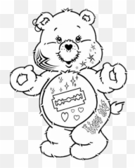 Goth Teddy Bear White Black Sticker - Easy Care Bears Drawings Emoji,Bear Black And White Emoji