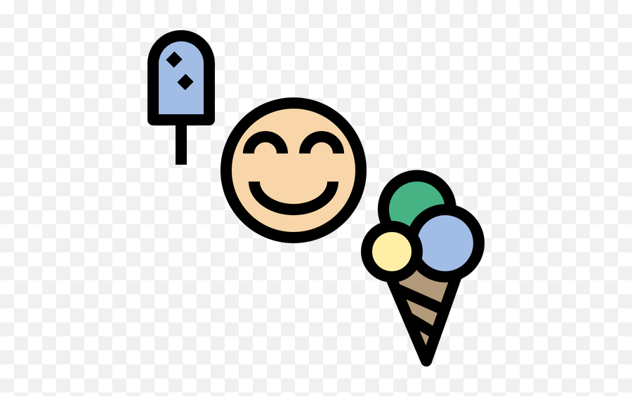 Ice Cream Icon Of Colored Outline Style - Available In Svg Happy Emoji,Grateful Emoticon