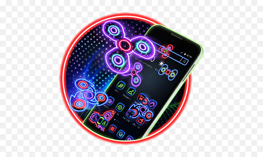 Neon Fidget Spinner Player 2d Theme - Smartphone Emoji,Emoji Spinner