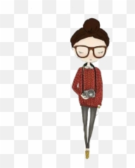 Geek Girl Vector Illustration Sticker - Illustration Emoji,Geeky Girls Emoji