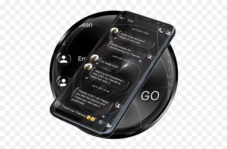 Tema Sms Esfera Negro - Go Sms Pro Free Emoji,Emojis Whatsapp Blanco Y Negro
