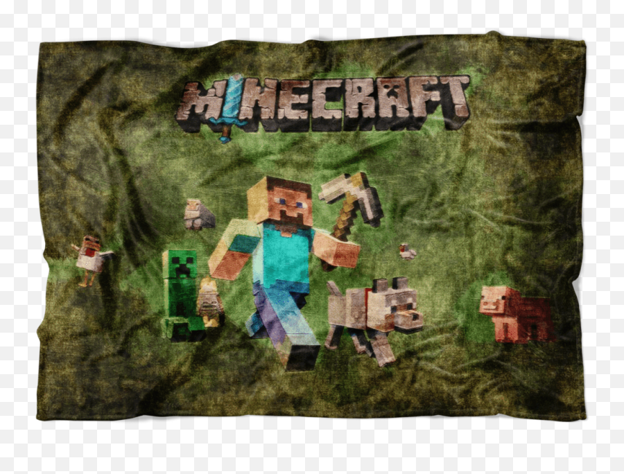 Minecraft Fleece Blanket Steve Fervent - Zombie Emoji,Minecraft Birthday Steve Emoji