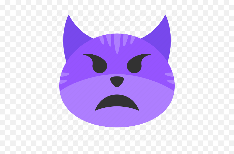 Cat Emoji Face Funny Horn Monster Scary Icon - Download On Iconfinder Cat Scary Face Emoji,Cat Face Emoji