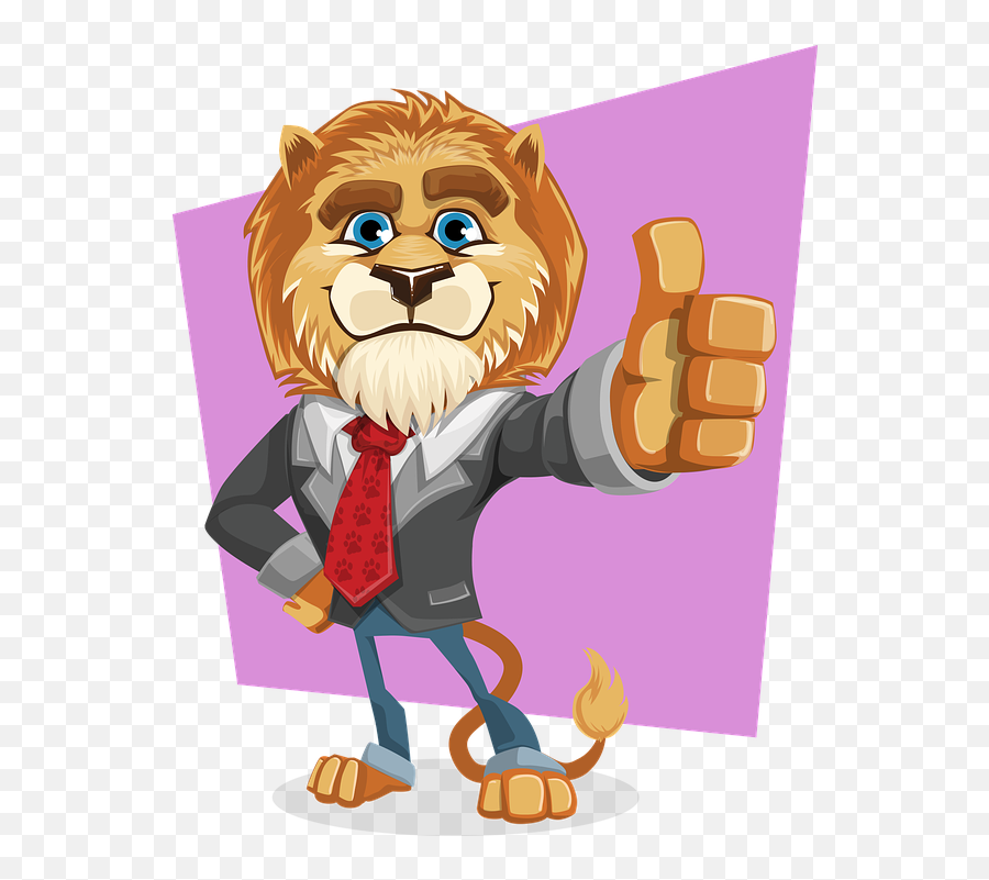 Download Hd Lion King Animal Business Suit Tie Thumbs - Animal In Suit Clipart Emoji,Lion Emoji Png