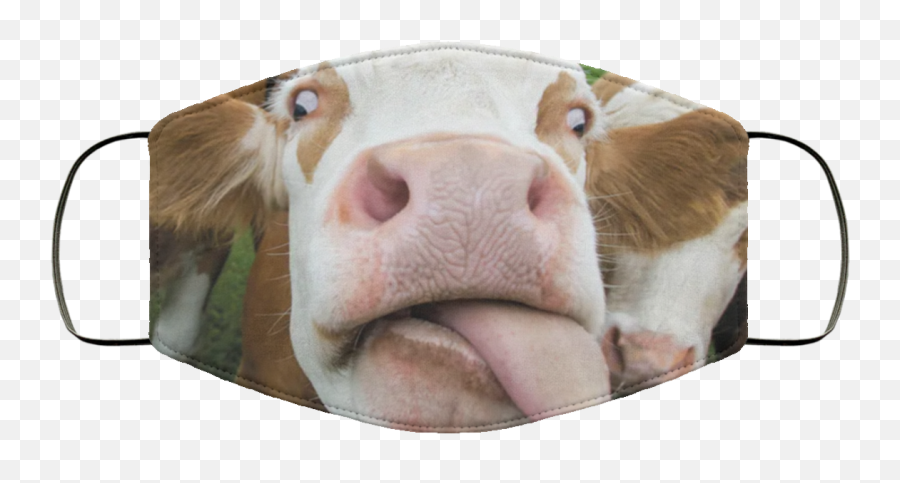 Cow Face Mask For Women Men - The Wholesale Tshirts Co Cow Tongue Funny Emoji,Cow Emoji Pillow