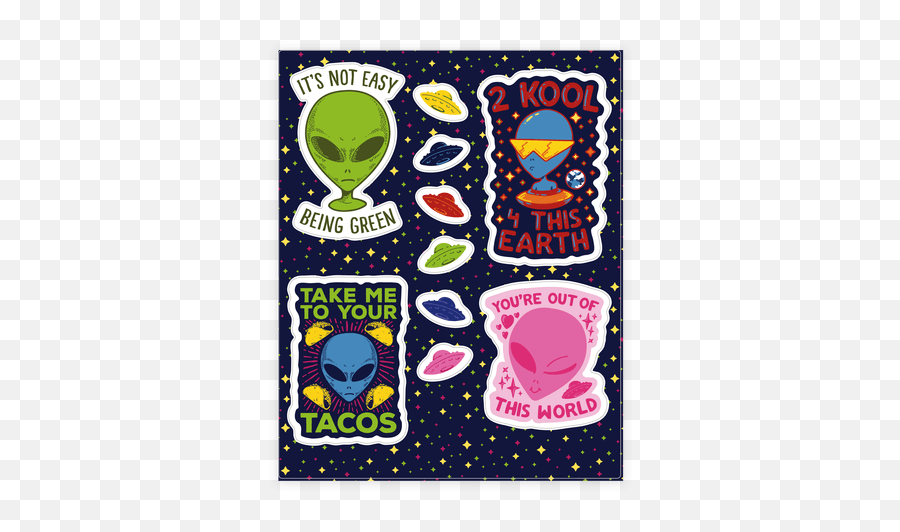 Alien Stickers Sticker And Decal Sheets Lookhuman - Dot Emoji,Alien Emoji Phone Case