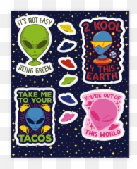 Alien Stickers Sticker And Decal Sheets Lookhuman - Dot Emoji,Alien Emoji Phone Case