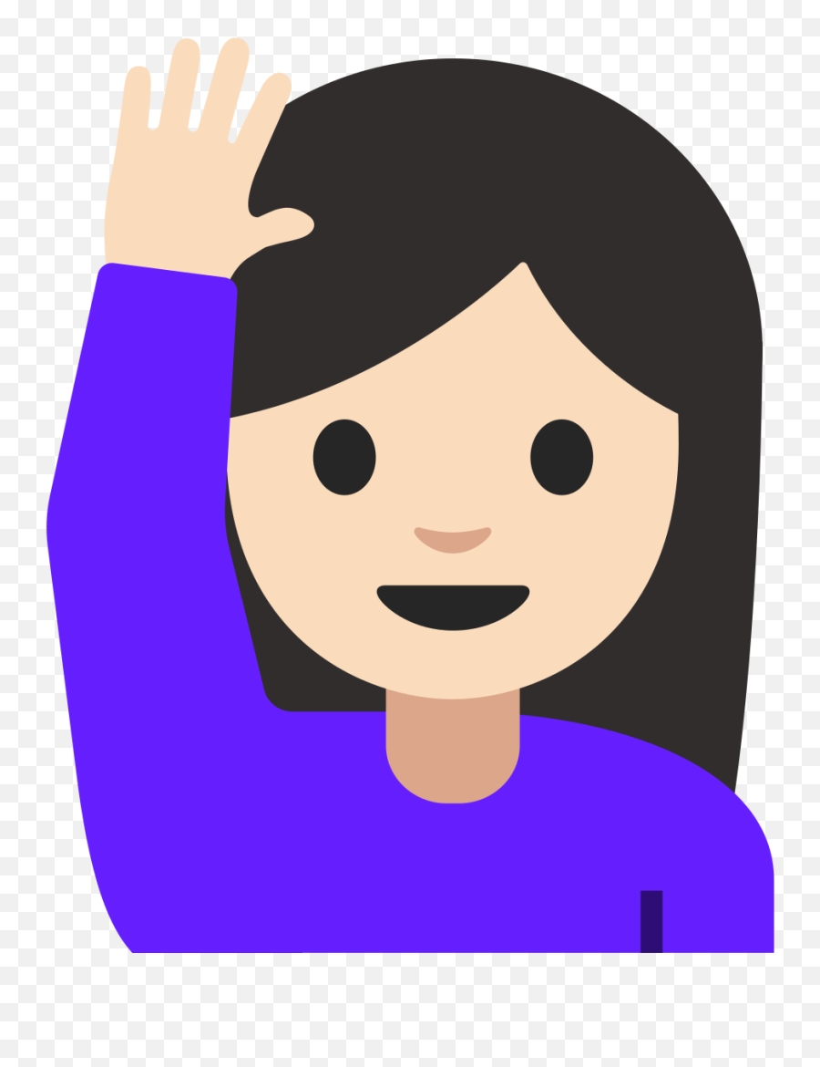 Emoji U1f64b 1f3fb - Emoji With Black Hair,Human Emoji