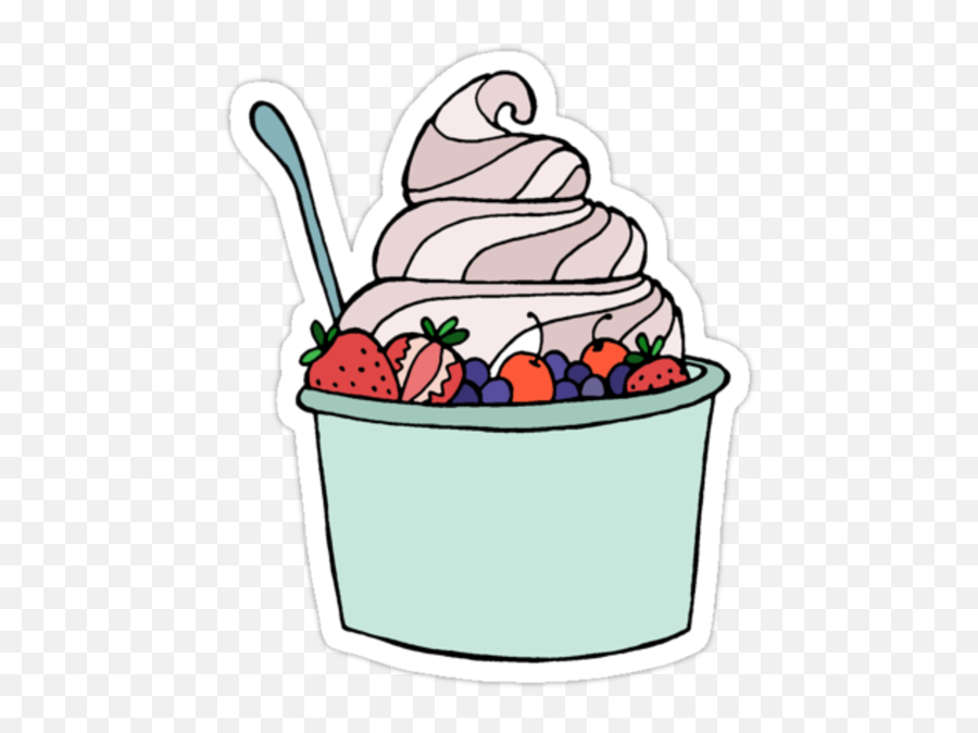 Tumblr - Frozen Yogurt Sticker Emoji,Shop Jeen Emoji Stickers